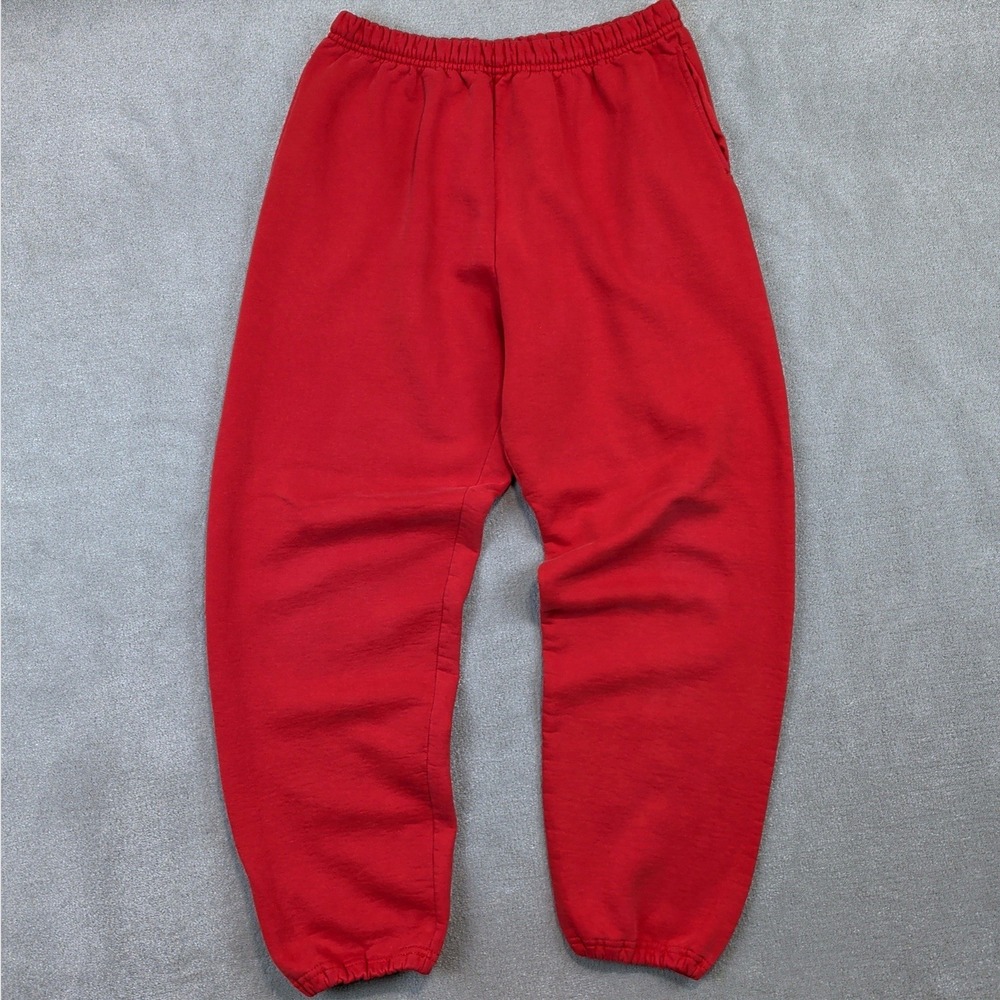 Vintage 90s Jerzees Super Sweats Red Sweatpants Large Men Baggy Joggers Made USA